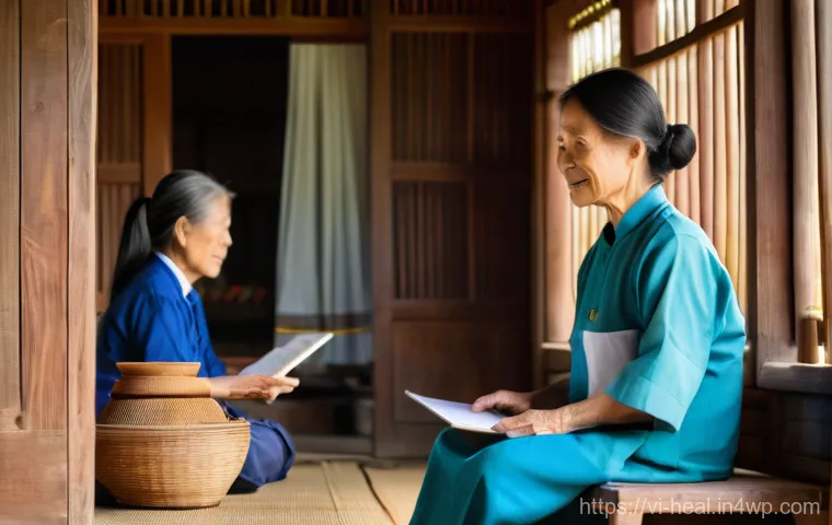 차세대 의료 기술 동향 - Image Prompt 1: Telemedicine in a Rural Vietnamese Home** 차세대 의료 기술 동향 - Image Prompt 1: Telemedicine in a Rural Vietnamese Home**