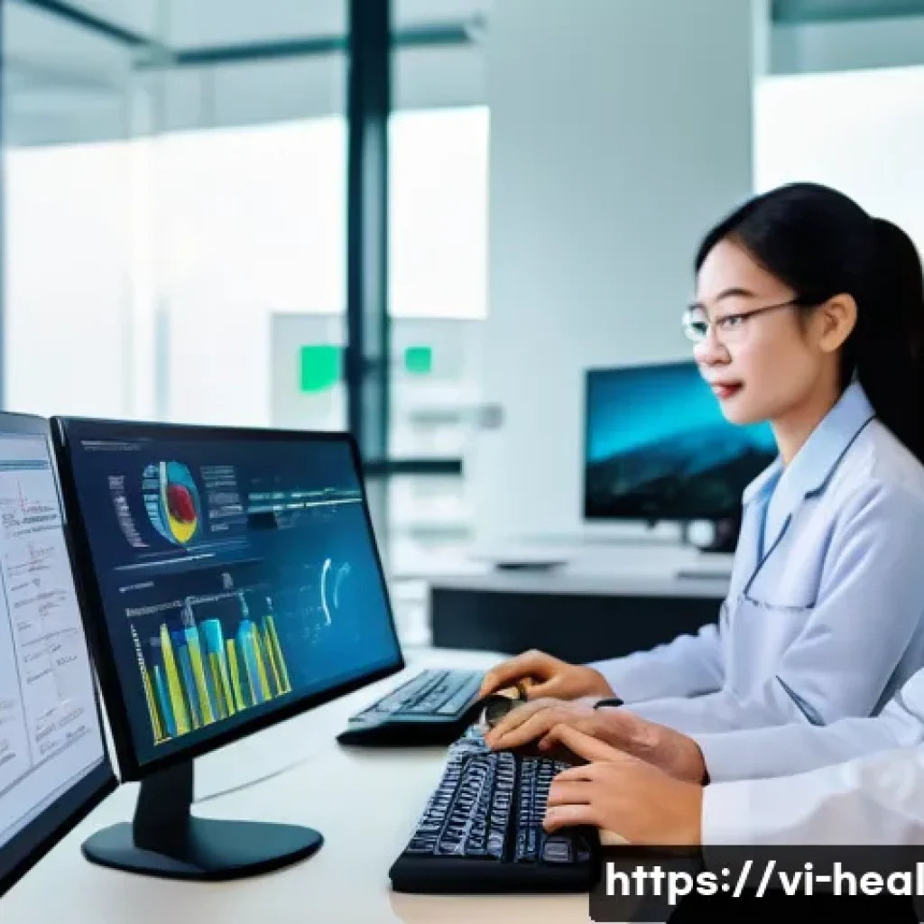 디지털 치료제의 규제와 승인 과정 - A modern digital therapeutics development team in a high-tech office environment in Vietnam, featuri...